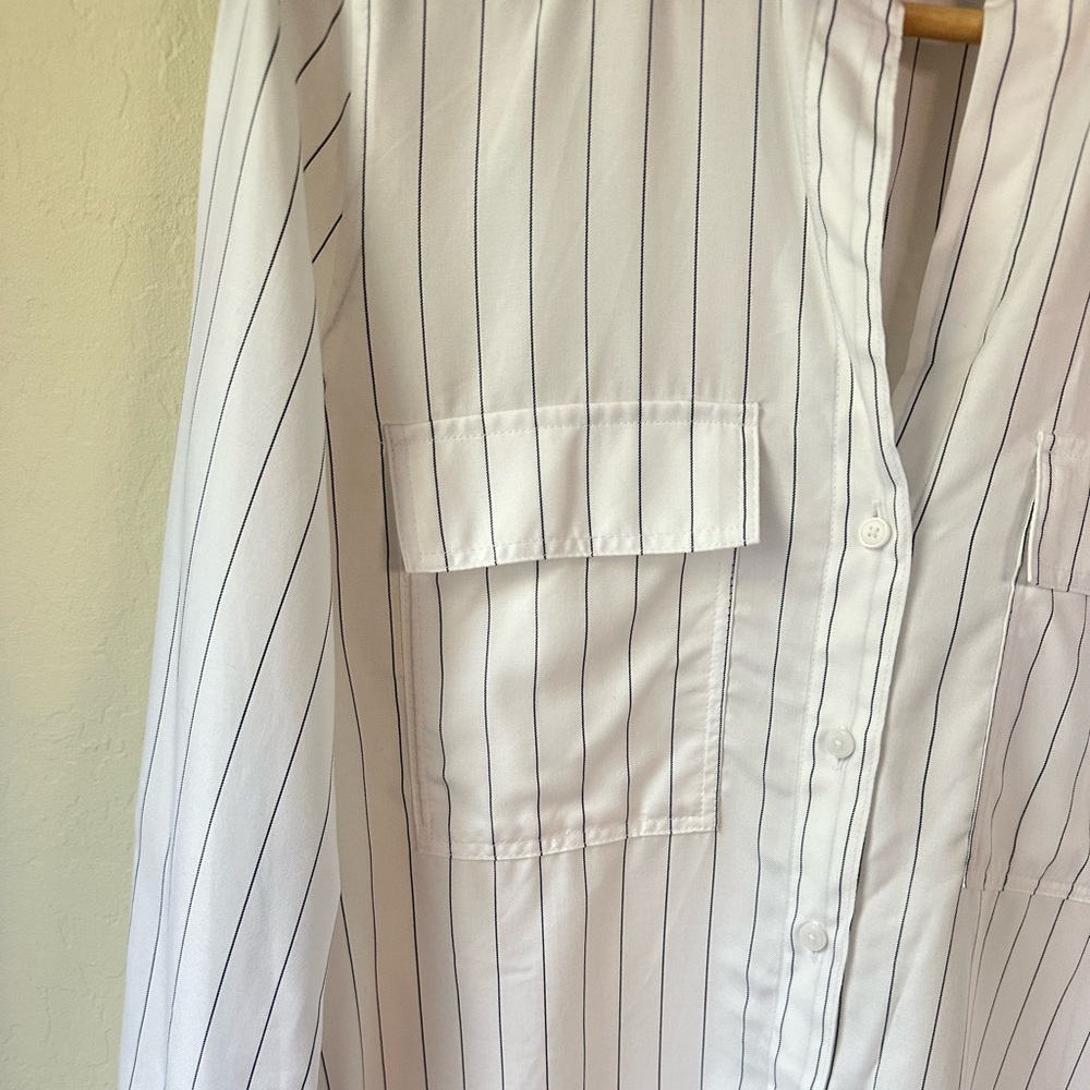 Aritzia Babaton Pinstripe Button Front Utility Shirt XS - Picture 7 of 9